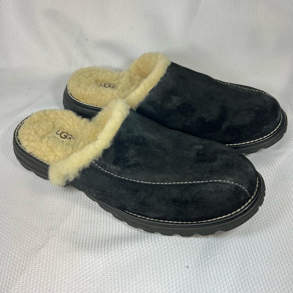 UGG Black and Cream Women's Slippers